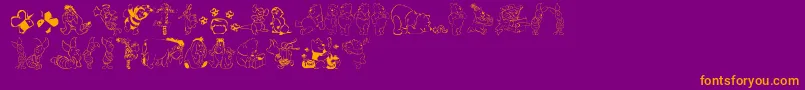 NewPooh Font – Orange Fonts on Purple Background