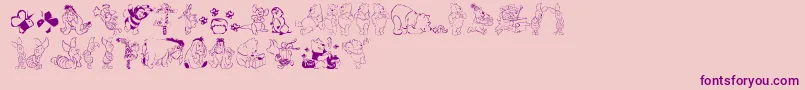 NewPooh Font – Purple Fonts on Pink Background