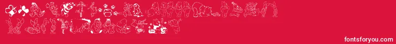 NewPooh Font – White Fonts on Red Background