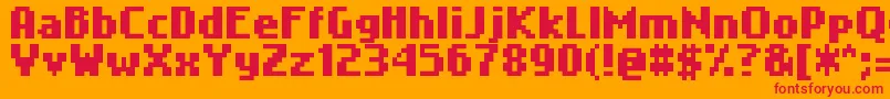 Nokiafc22-Schriftart – Rote Schriften auf orangefarbenem Hintergrund