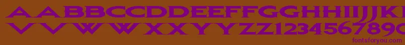 フォントBonjovi ffy – 紫色のフォント、茶色の背景