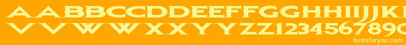 フォントBonjovi ffy – オレンジの背景に黄色の文字