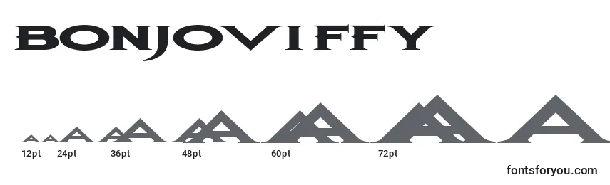 Размеры шрифта Bonjovi ffy