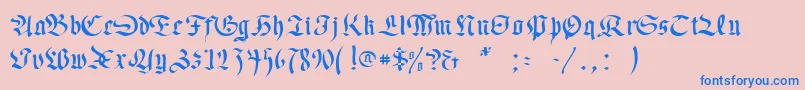 フォントPasseul – ピンクの背景に青い文字