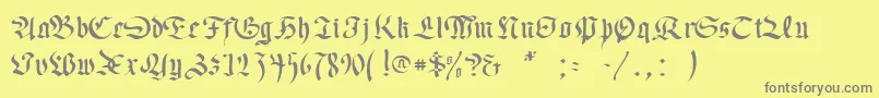 フォントPasseul – 黄色の背景に灰色の文字