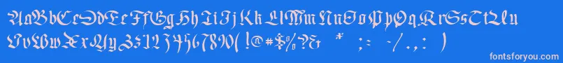 フォントPasseul – ピンクの文字、青い背景