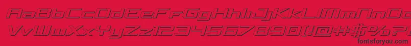 Concielian3Dsemital-Schriftart – Schwarze Schriften auf rotem Hintergrund