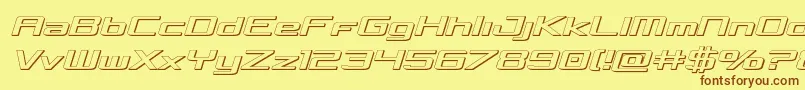 Concielian3Dsemital Font – Brown Fonts on Yellow Background