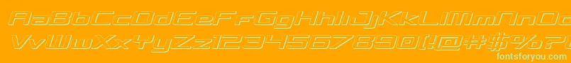 Concielian3Dsemital Font – Green Fonts on Orange Background