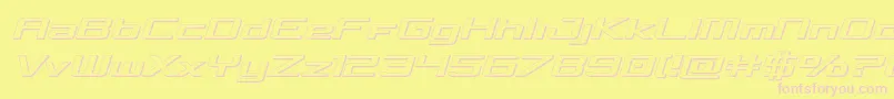 Concielian3Dsemital Font – Pink Fonts on Yellow Background