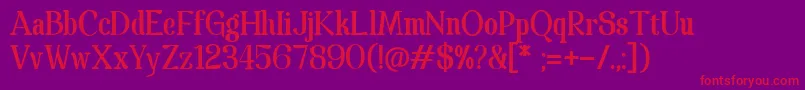 Spathaserif-Schriftart – Rote Schriften auf violettem Hintergrund
