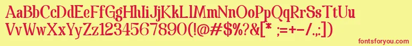 Spathaserif Font – Red Fonts on Yellow Background