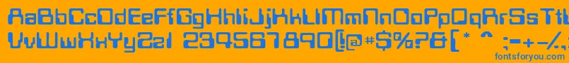 Magcardextendedssk Font – Blue Fonts on Orange Background