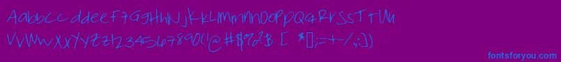 Шрифт Thumperthursday – синие шрифты на фиолетовом фоне