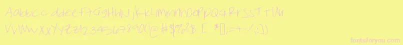 Więcej informacji o czcionce Thumperthursday Czcionka Thumperthursday – różowe czcionki na żółtym tle