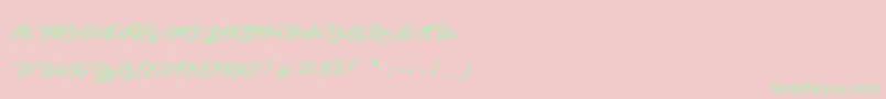 SabreDuRhinoceros-Schriftart – Grüne Schriften auf rosa Hintergrund