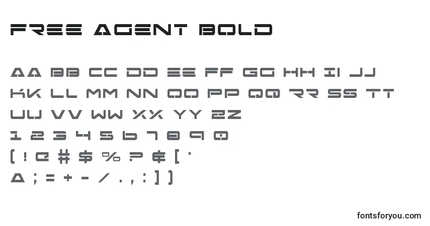 Шрифт Free Agent Bold – алфавит, цифры, специальные символы