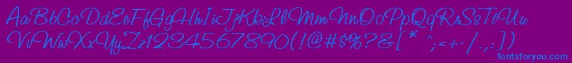 StudioscriptcttRegular-Schriftart – Blaue Schriften auf violettem Hintergrund