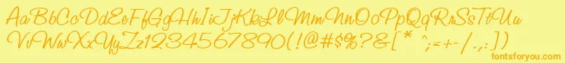 StudioscriptcttRegular Font – Orange Fonts on Yellow Background