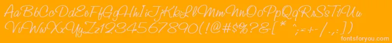 StudioscriptcttRegular-Schriftart – Rosa Schriften auf orangefarbenem Hintergrund