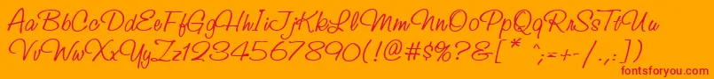 StudioscriptcttRegular-Schriftart – Rote Schriften auf orangefarbenem Hintergrund