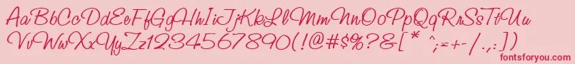 StudioscriptcttRegular Font – Red Fonts on Pink Background