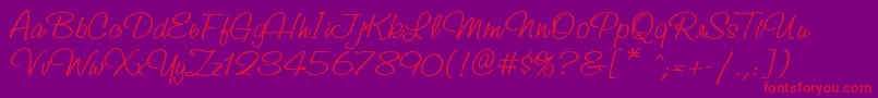 StudioscriptcttRegular Font – Red Fonts on Purple Background