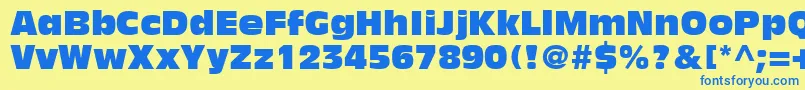 DecadeCondensedSsiCondensed Font – Blue Fonts on Yellow Background