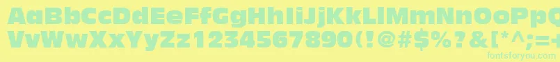 DecadeCondensedSsiCondensed Font – Green Fonts on Yellow Background