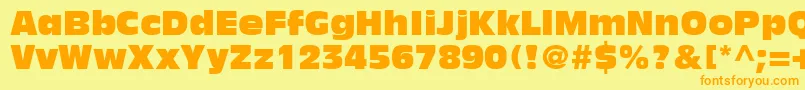 DecadeCondensedSsiCondensed Font – Orange Fonts on Yellow Background