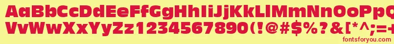 DecadeCondensedSsiCondensed Font – Red Fonts on Yellow Background