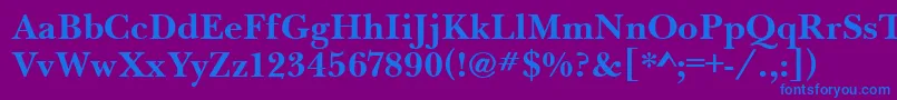 BaskervilleHandcutBold Font – Blue Fonts on Purple Background