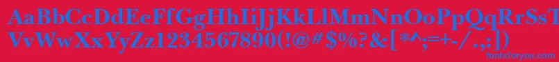 BaskervilleHandcutBold Font – Blue Fonts on Red Background