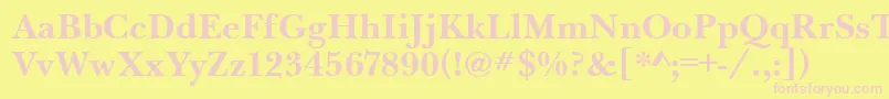 BaskervilleHandcutBold Font – Pink Fonts on Yellow Background