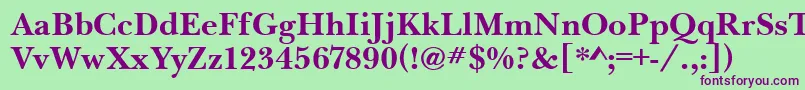 BaskervilleHandcutBold Font – Purple Fonts on Green Background