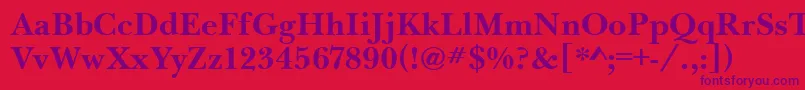 BaskervilleHandcutBold Font – Purple Fonts on Red Background