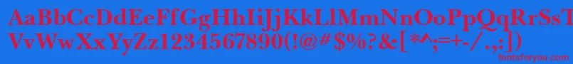 BaskervilleHandcutBold Font – Red Fonts on Blue Background