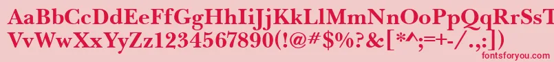 BaskervilleHandcutBold Font – Red Fonts on Pink Background