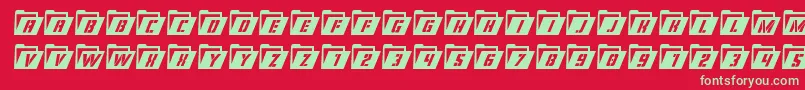 Eyesonlycondital Font – Green Fonts on Red Background