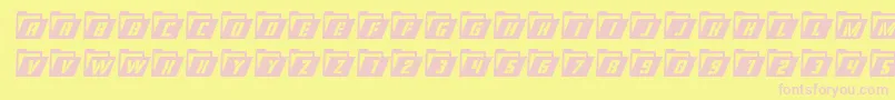 Fonte Eyesonlycondital – fontes rosa em um fundo amarelo