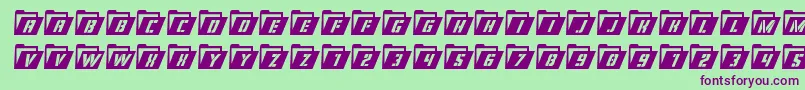Eyesonlycondital Font – Purple Fonts on Green Background