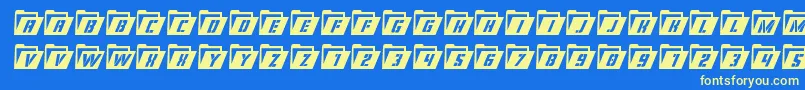 Eyesonlycondital Font – Yellow Fonts on Blue Background