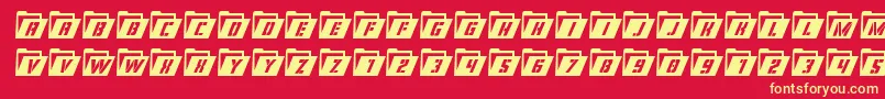 Eyesonlycondital Font – Yellow Fonts on Red Background