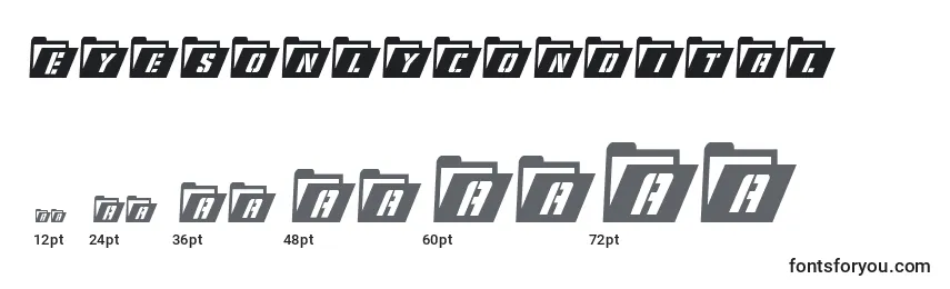Eyesonlycondital Font Sizes