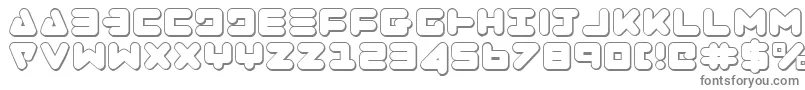 フォントZealotOutline – 白い背景に灰色の文字