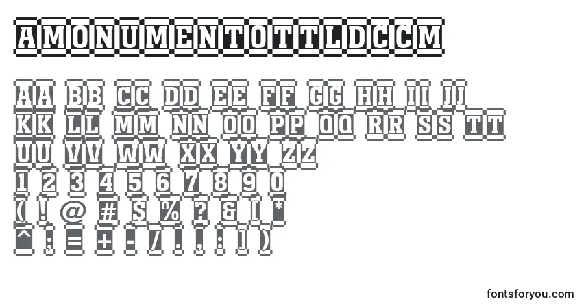 Czcionka AMonumentottldccm – alfabet, cyfry, specjalne znaki