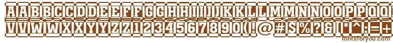 AMonumentottldccm-Schriftart – Braune Schriften auf weißem Hintergrund