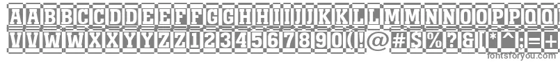 AMonumentottldccm-fontti – harmaat kirjasimet valkoisella taustalla