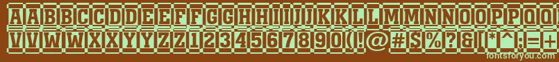 AMonumentottldccm Font – Green Fonts on Brown Background