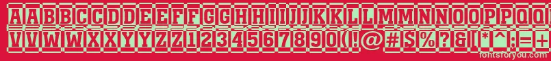 AMonumentottldccm Font – Green Fonts on Red Background